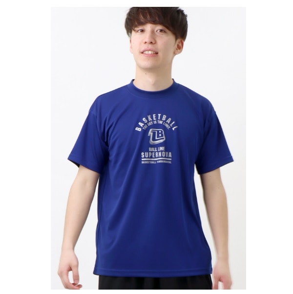 オンザコート ボールライン バスケット プリントTシャツ（スリムフィットタイプ）NBT1509：ホワイト バスケTシャツ 練習着 練習用Tシャツ バスケットTシャツ トレーニングシャツ トレーニングウエア ボールラインTシャツ バスケトップス Tシャツ オンザコートTシャツ