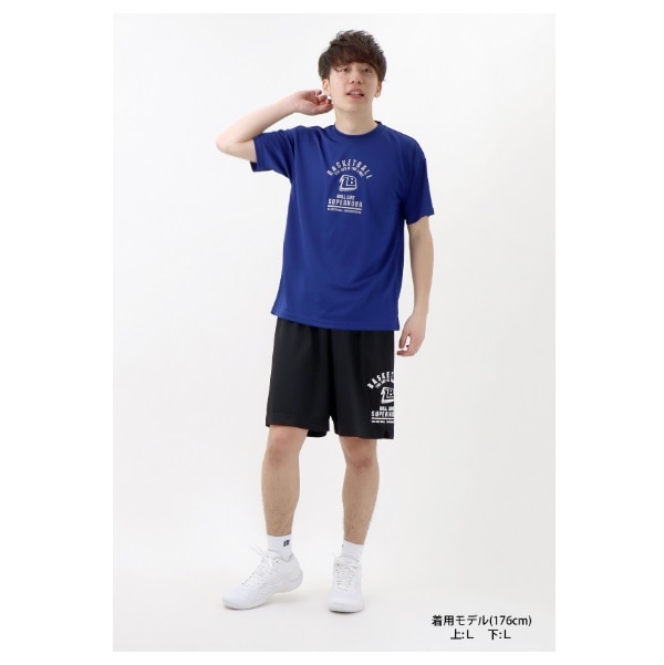 オンザコート ボールライン バスケット プリントTシャツ（スリムフィットタイプ）NBT1509：ホワイト バスケTシャツ 練習着 練習用Tシャツ バスケットTシャツ トレーニングシャツ トレーニングウエア ボールラインTシャツ バスケトップス Tシャツ オンザコートTシャツ