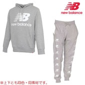 new balance（ニューバランス）スウェットプルオーバーフーディ/スウェットパンツ セットアップ（AMT03558・AMP03560）AG：アスレチックグレー 上下セット トレーニングウエア スポーツウエア ジムウエア アフターウエアー 移動着 オシャレ着 合宿 遠征 旅行 大谷翔平 NB