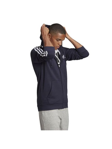 エッセンシャルズ フリース 3ストライプス フルジップパーカー / M ESSENTIALS 3STRIPES FULL-ZIP HOODIE