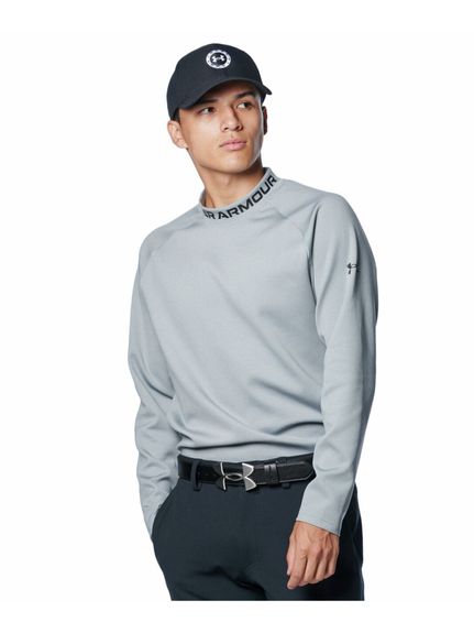 UA ARMOUR KNIT WORDMARK LONG SLEEVE MOCK NECK SHIRT